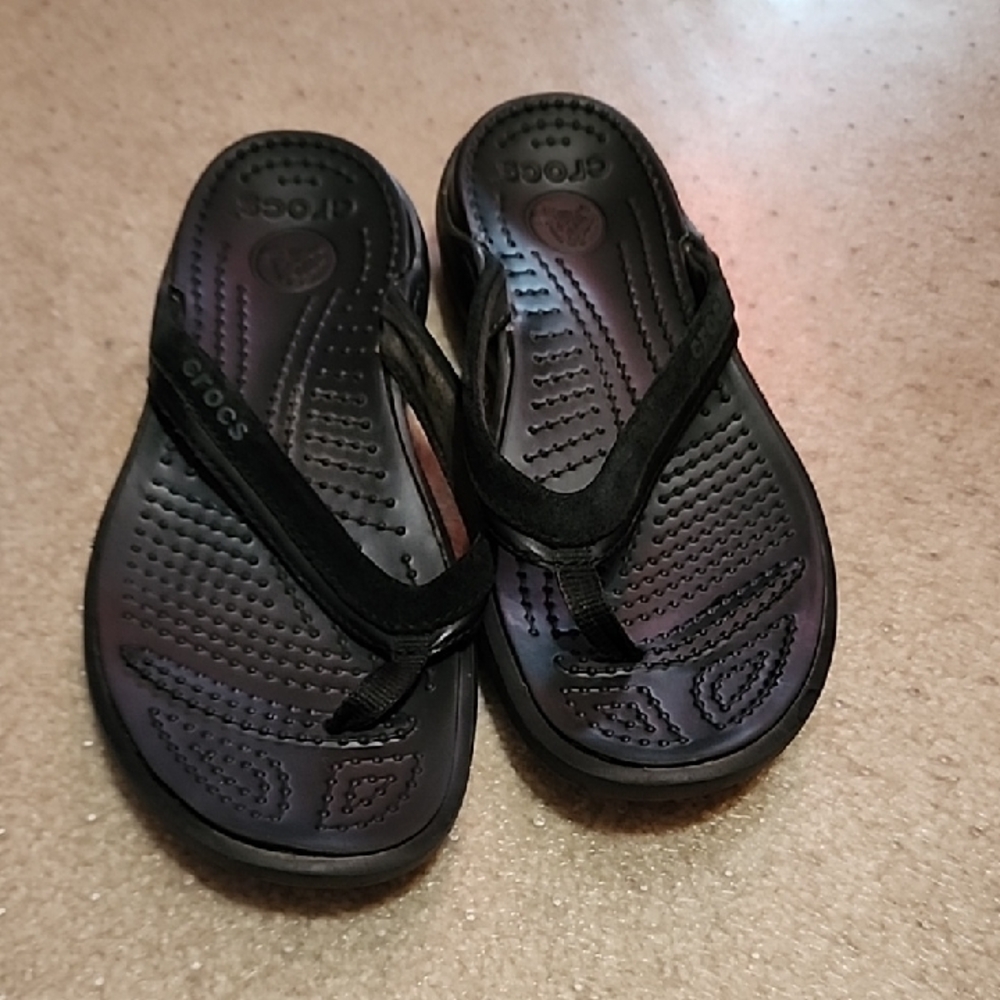 CROCS Womens Black Flip Flops